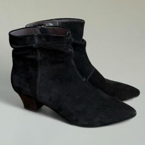 Clarks Black Suede Ankle Booties 9.5
